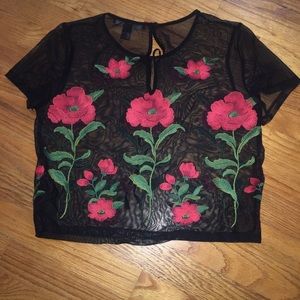 Floral mesh crop top!